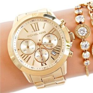 Michael Kors MK5777 gold runway chronograph watch